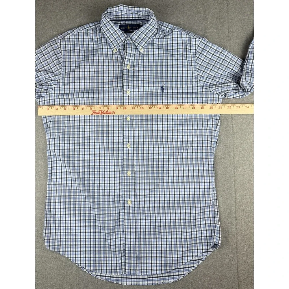 Polo Ralph Lauren Performance Shirt Men's SP Blue Plaid Button Down Cotton